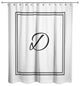 Classic White Monogrammed Shower Curtain, D