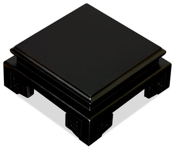 4.5 in Square Wooden Asian Display Stand, Black