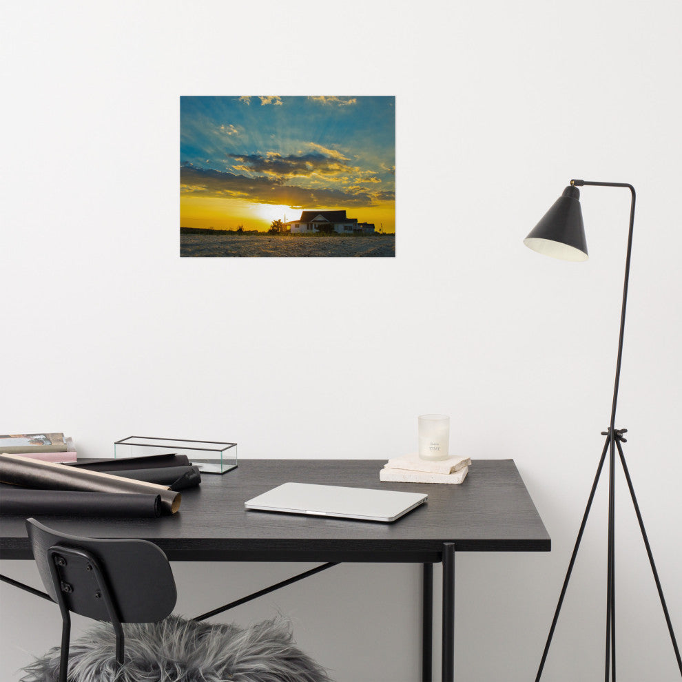 Sunset at Bowers Landscape Photo, Coastal Unframed Wall Art Print, 18" X 24"