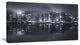"Hong Kong Black And White Skyline" Cityscape Artwork Canvas, 40"x20"