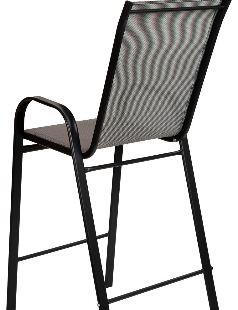 Brazos Series Stackable Outdoor Barstools Set of 2, Gray