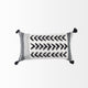 Kimia White and Black Herringbone Fabric With Fringed Decorative Pillow Cover