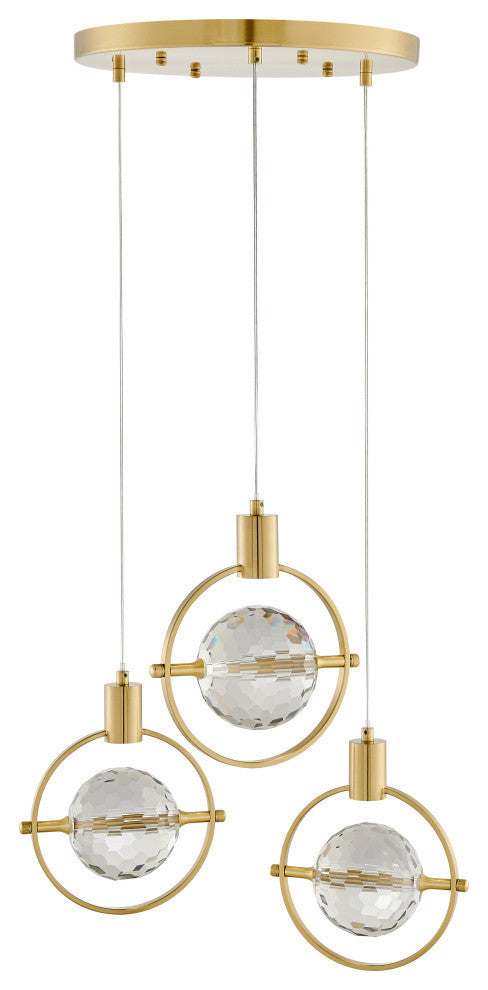 Hollywood Circle Dimmable LED Gold Pendant