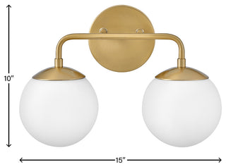 Lark Julep Bathroom Vanity Light, Lacquered Brass, 2 Light