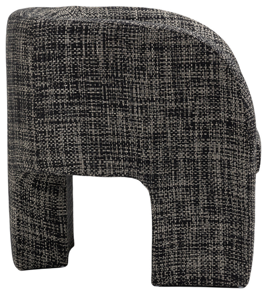 Sawyer Beige Weaved Polyester Fabric Accent Chair, Black, Weaved Fabric