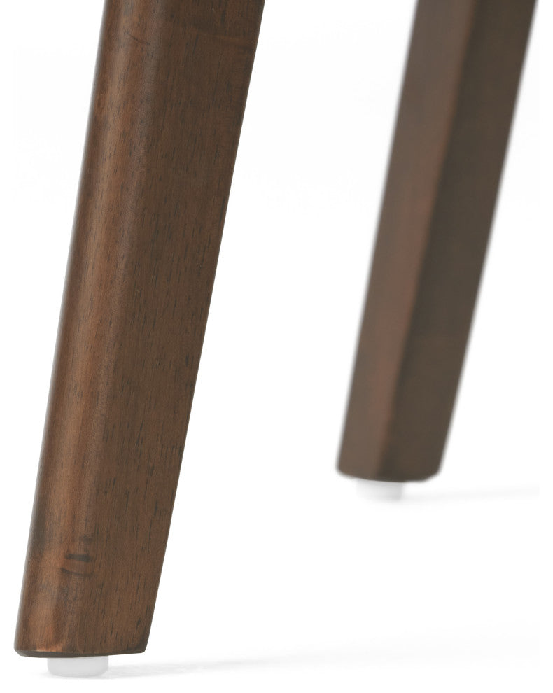 GDF Studio Mid-Century Modern Upholstered Dining Chairs, Set of 4, Mint/Walnut