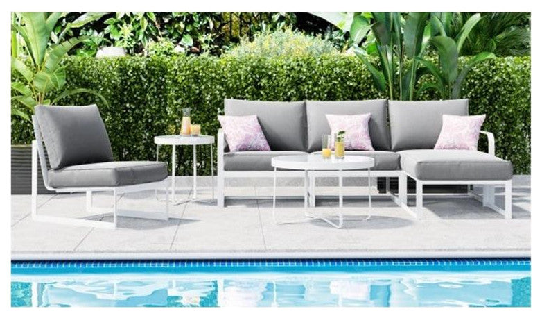 Elle Decor Mirabelle Outdoor Side Table in French White
