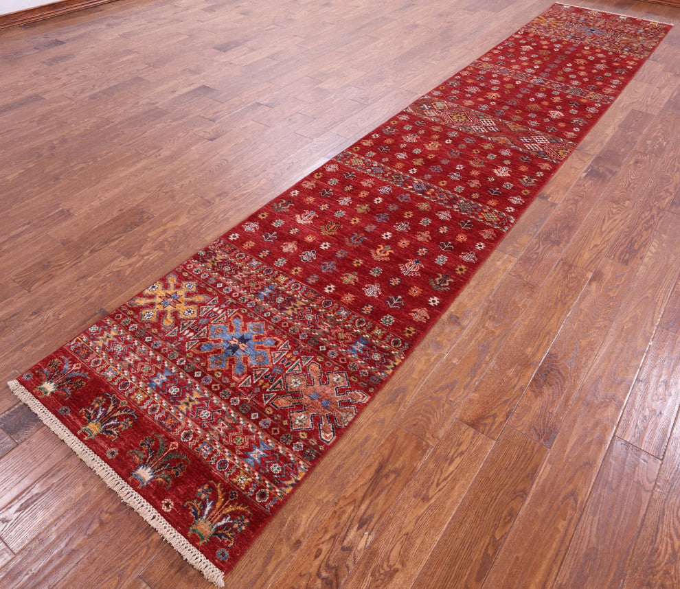 Runner Super Kazak Khorjin Hand Knotted Rug 2' 11" X 15' 8" Q7807