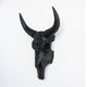 Faux Cow Skull Decorative Carved Bison Skull Black Wall Decor, Matte Black