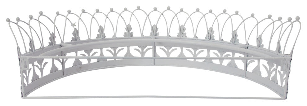 Decorative Metal Curtain or Canopy Crown, White Finish