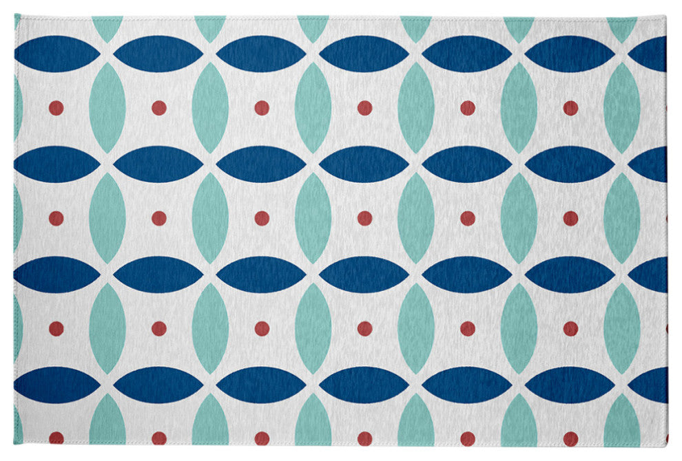 Geometric Spring Chenille Rug, Dark Cobalt Blue, 2'x3'
