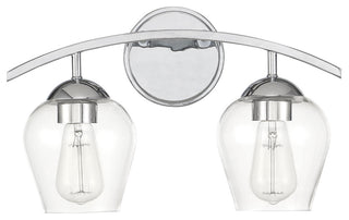 2-Light Bathroom Vanity Light, Matte Black, Chrome