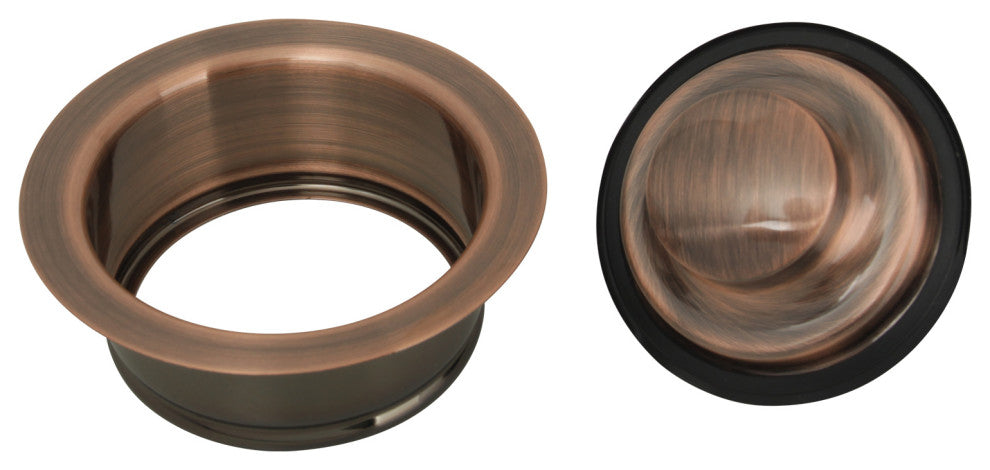 Copper Kitchen Sink Garbage Disposal Flange Stopper, Antique Copper