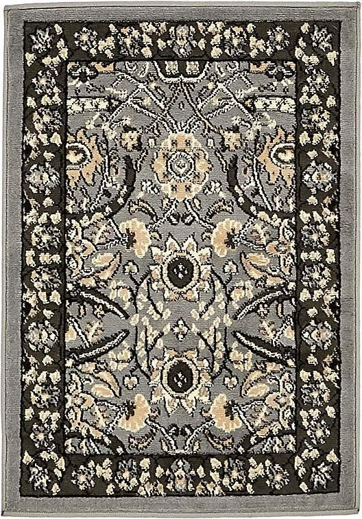 Unique Loom Dark Gray Espahan Cape Cod 2' 2 x 3' 0 Area Rug