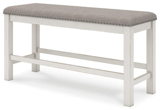 Robbinsdale Antique White 49" Counter Height Dining Bench