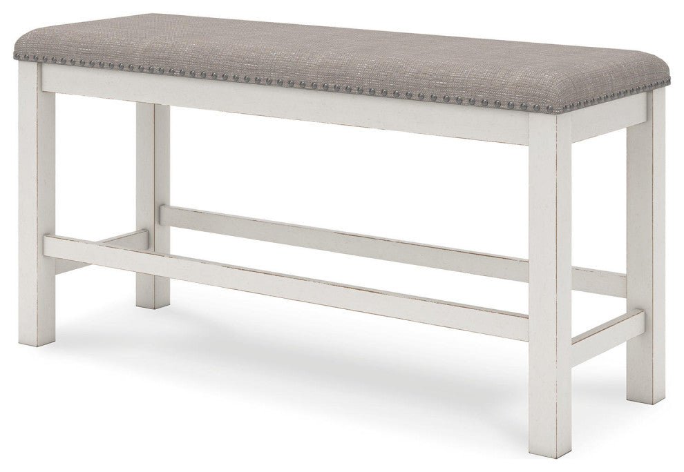 Robbinsdale Antique White 49" Counter Height Dining Bench