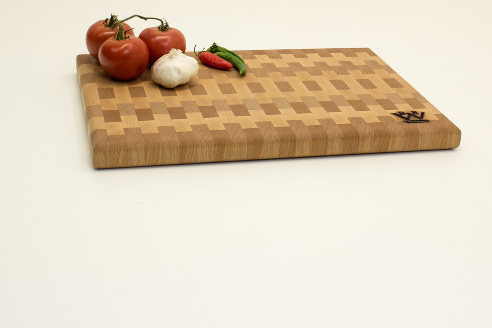 Patterened End Grain Cutting Board, Maple and Beech