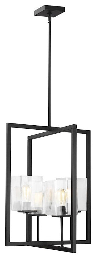 Sea Gull Mitte 4-Light Small Hall/Foyer Light Midnight Black