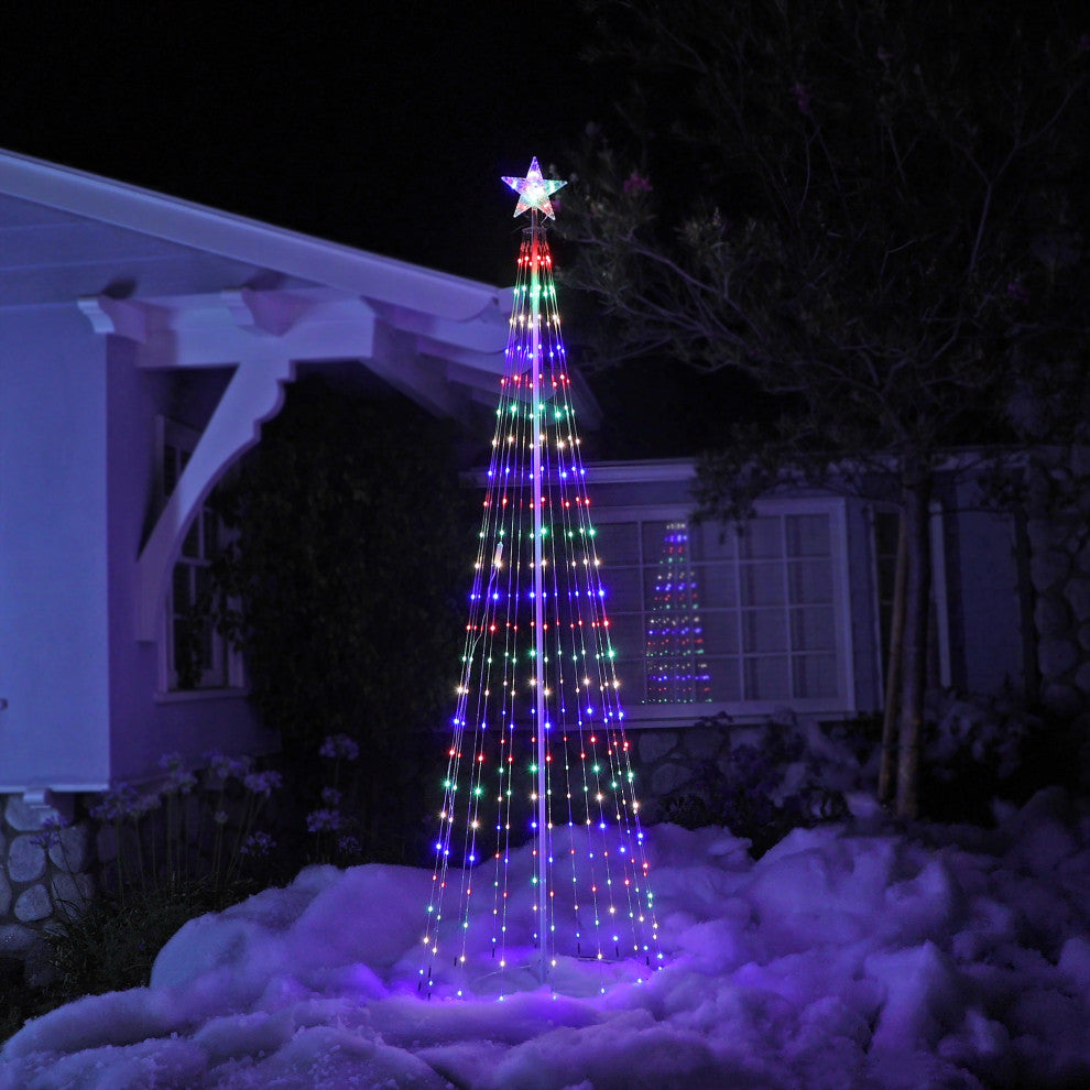 Large Tower Christmas Tree with Multi-Functional LED Lights