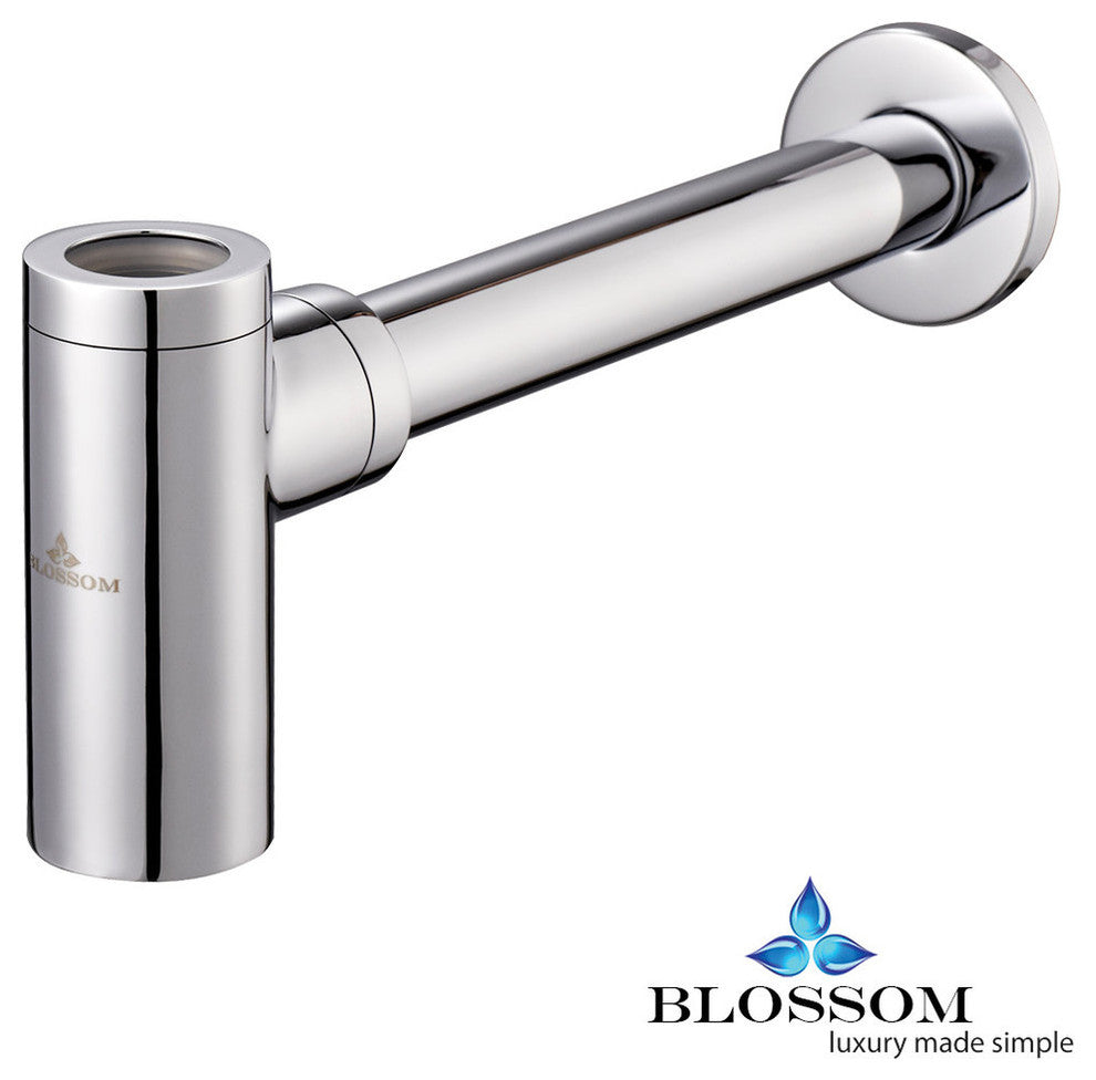 Blossom 1-1/4" Round Bottle Trap, Chrome