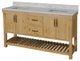 Birmingham Bathroom Vanity, Drift Wood, 72", Carrara Marble, Double Sink