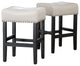 GDF Studio Chantal Backless Leather Stools, Set of 2, Ivory, Counter Height: 26"
