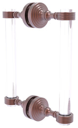 Pacific Grove 8" Groovy Accent Back to Back Shower Door Pull, Antique Copper