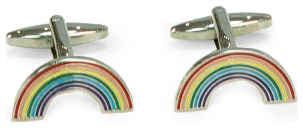 Rhodium Plated Rainbow Cufflinks