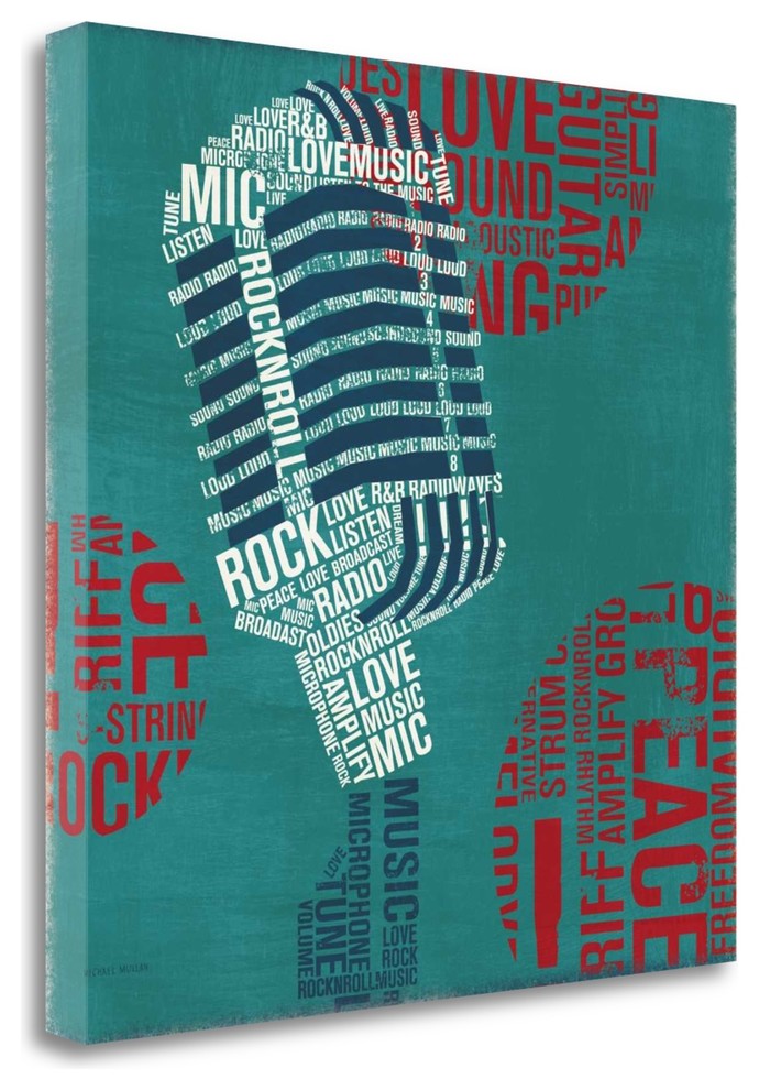 "Type Mic Square" By Michael Mullan, Giclee Print on Gallery Wrap Canvas