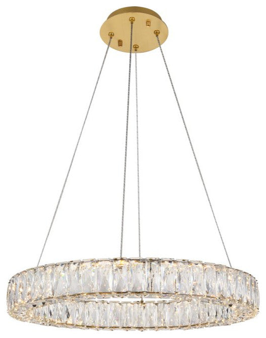 Mindy Integrated LED Chip Light Gold Chandelier Clear Royal Cut Crystal