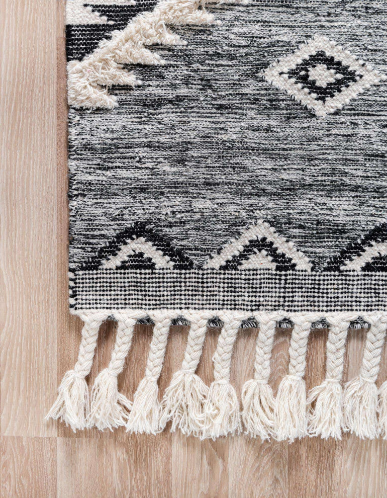 Unique Loom Ivory Mesa Area Rug, Charcoal, 8'x1', Rectangular