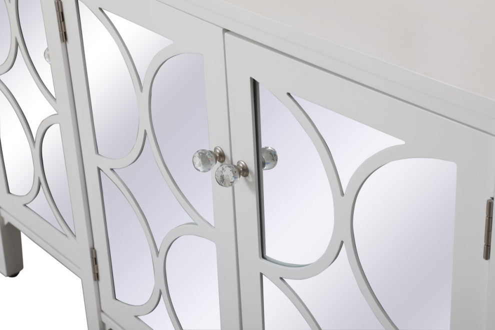 Magnus 72" Mirrored Credenza, White