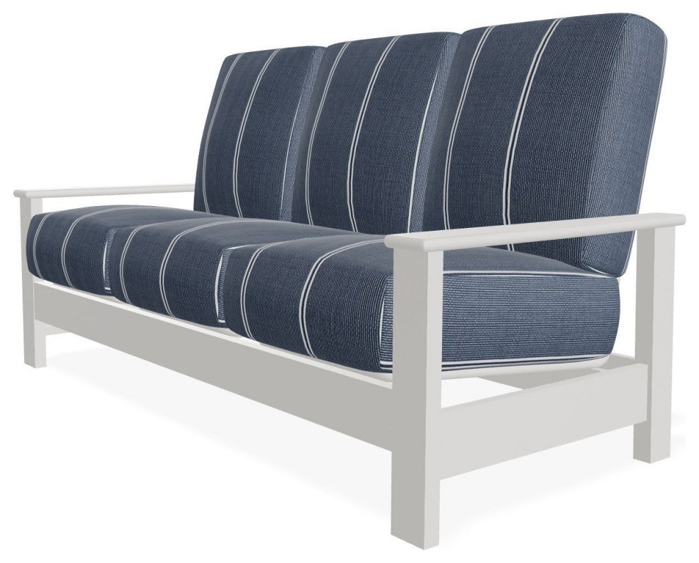 Leeward Deep Seat 3-Seat Outdoor Sofa, Equal Ink/Snow