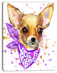 Cute Puppy Dog with Neck Shawl, Contemporary Animal Art Canvas, 12"x20"