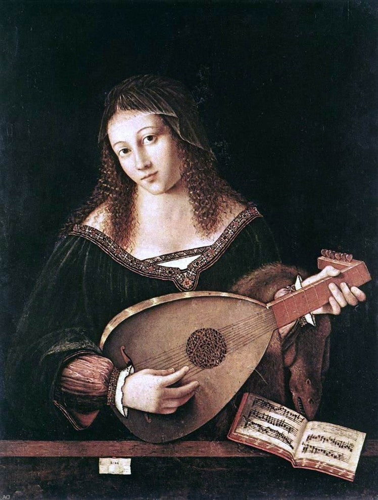 Bartolomeo Veneto Woman Playing a Lute Wall Decal