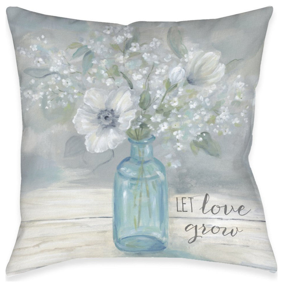 Laural Home Let Love Grow 18" X 18" Indoor Decorative Pillow