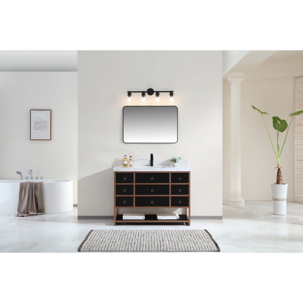 Vanity With Mirror,Sconce,Faucet Included