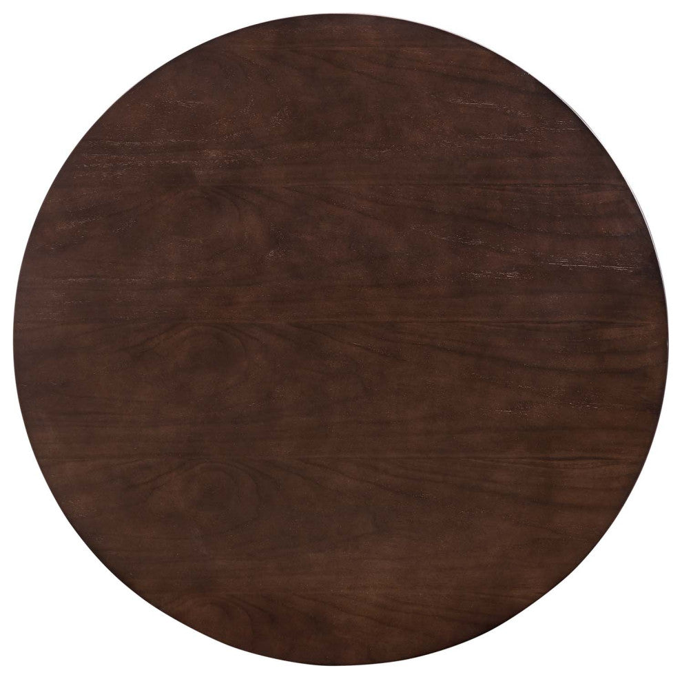 Dining Table, Round, Wood, Black Dark Brown, Modern, Cafe Bistro Restaurant