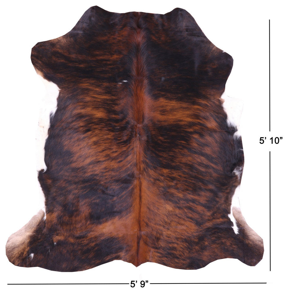 5' 10" X 5' 9" Organic Natural Hair-On Cowhide Area Rug C1943