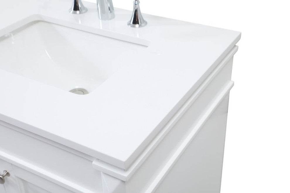 Home Living 21" Transitional White-Light Bathroom Vanity