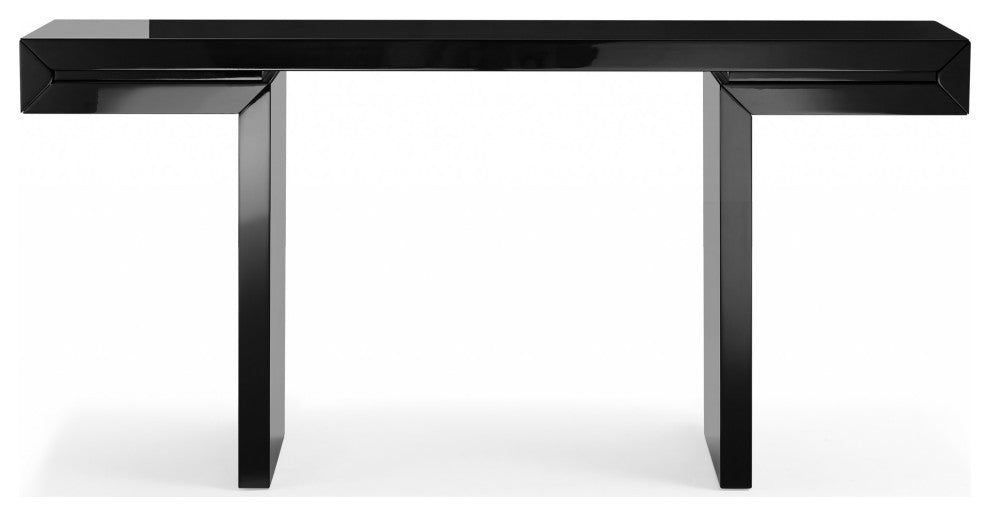 63 X 15 X 35 Black Lacquer Console