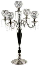 5 Arm Crystal Candelabra/Candle Holder, Small