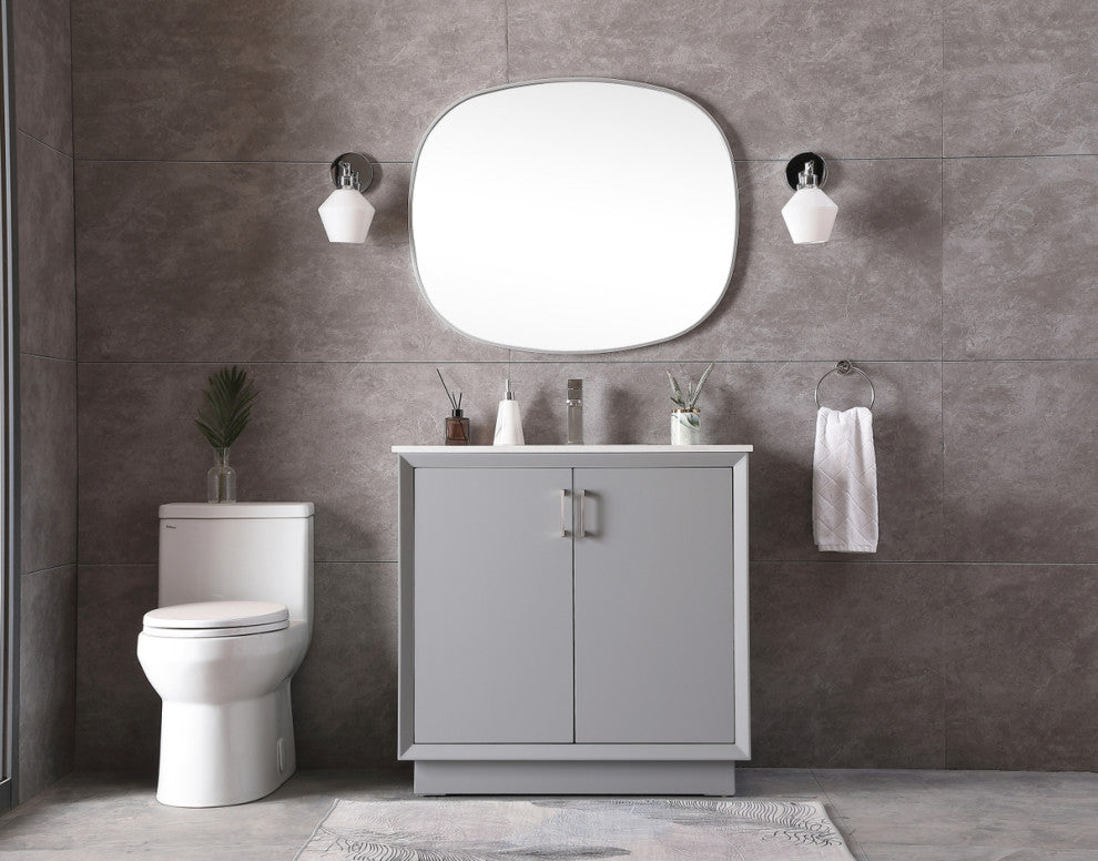 36" SIngle Bathroom Vanity, Grey
