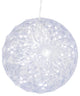 6" White LED Lighted Hanging Christmas Crystal Sphere Ball Outdoor Decoration