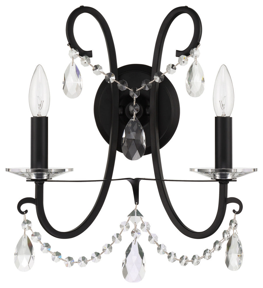 Crystorama Lighting Group 6822-CL-MWP Othello 2 Light 16" Tall - Matte Black