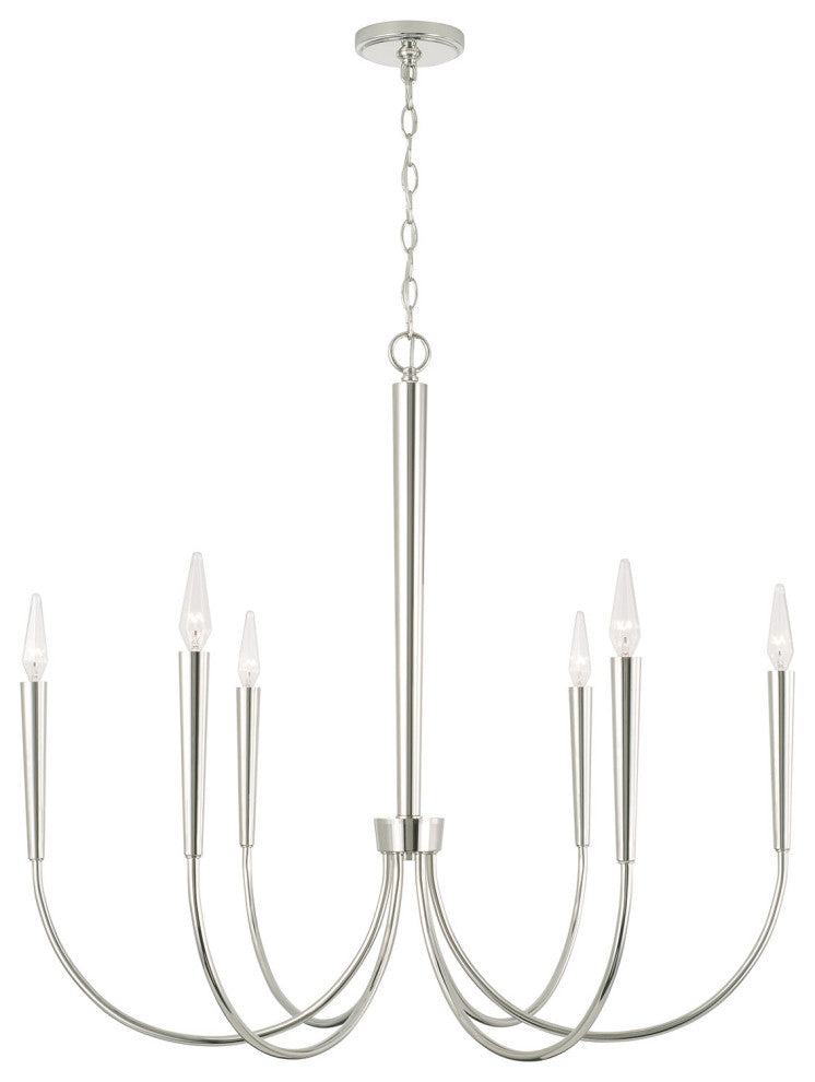 Capital Lighting 445961 Holden 6 Light 33"W Taper Candle - Matte Black