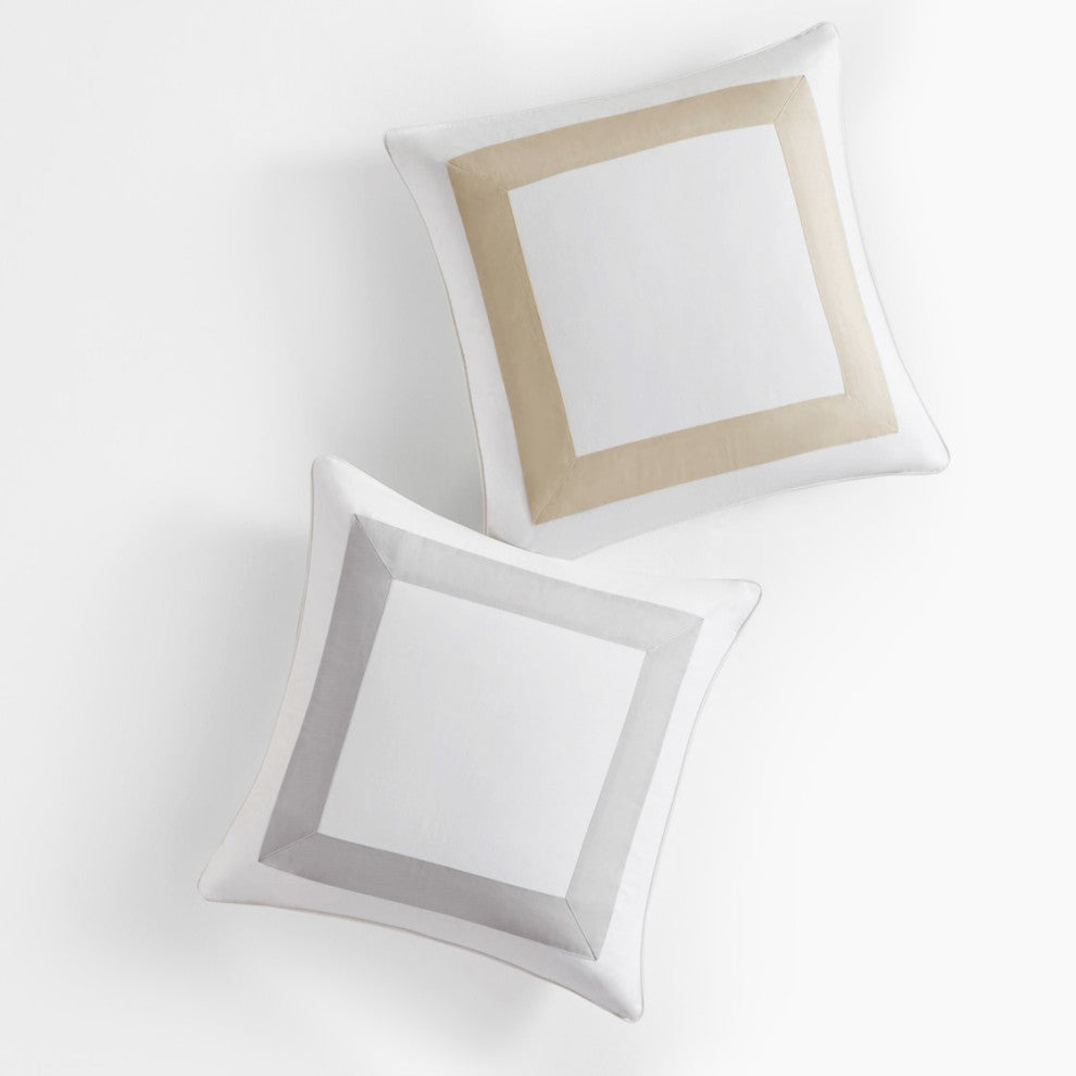 Croscill Home Perla Modern Euro Sham 26x26, Gray