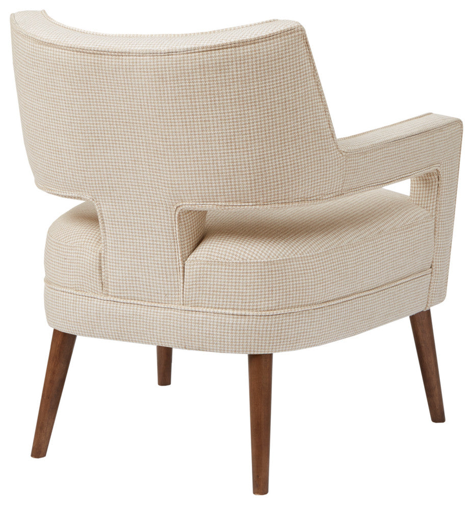 Madison Park Palmer Open Arm Chic Arm Chair, Cream