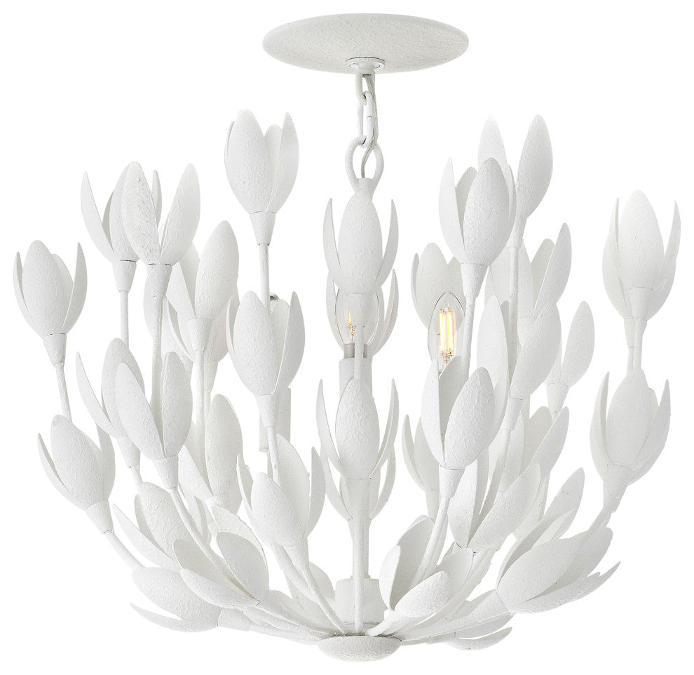 Hinkley 20" Flora Convertible Semi-Flush Ceiling Light, Textured Plaster