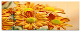 Yellow Flowers in the Garden, Floral Canvas Art Print, 83"x32", 7 Panels